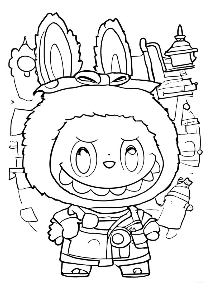 tranh tô màu labubu 15