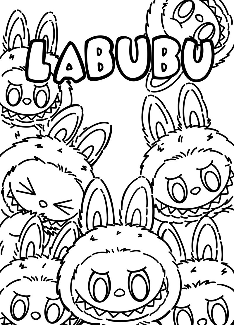 tranh tô màu labubu 28