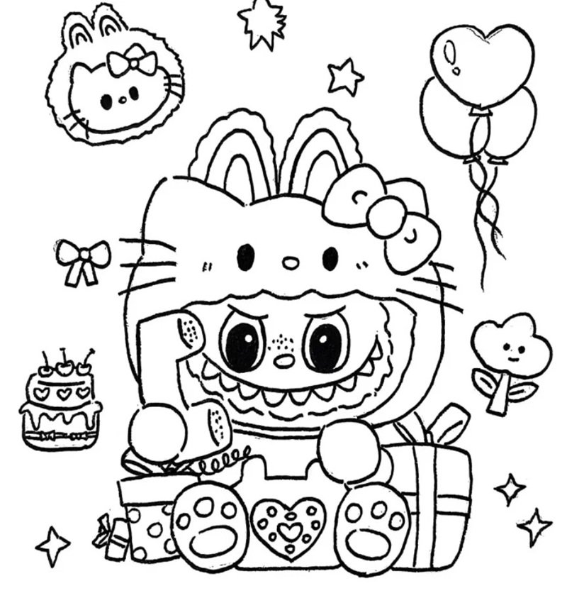 tranh tô màu labubu 4