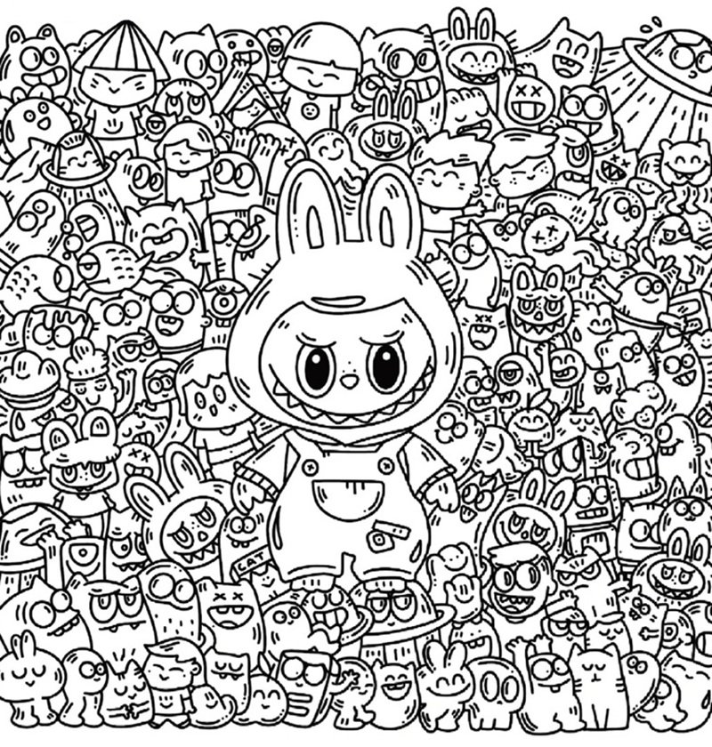 tranh tô màu labubu 5