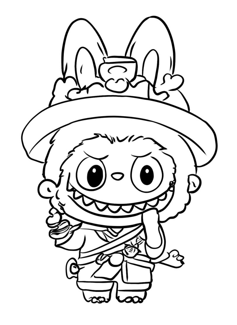 tranh tô màu labubu dễ thương