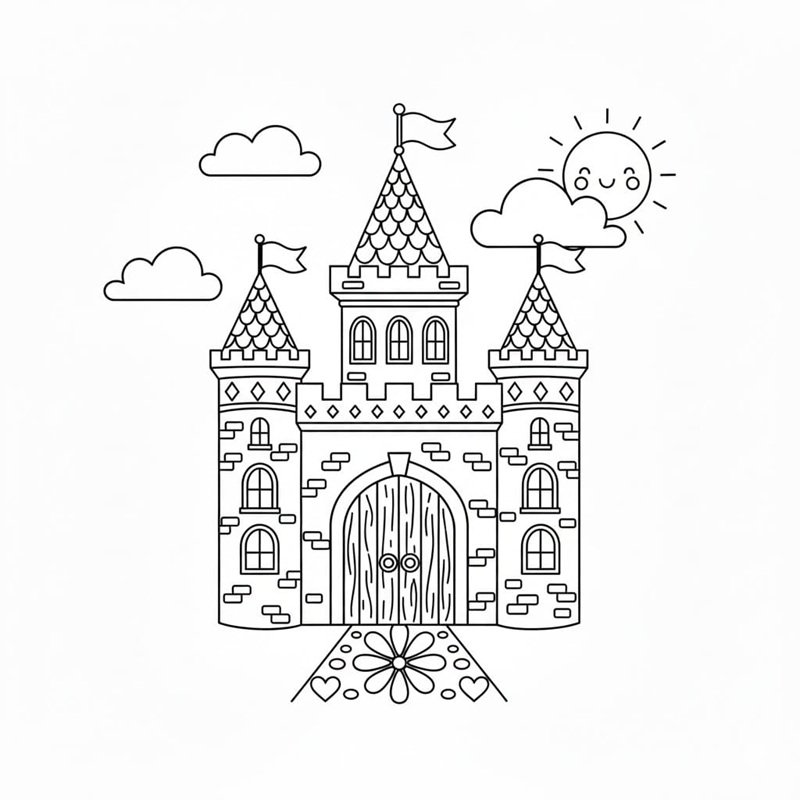 tranh tô màu lâu đài 11