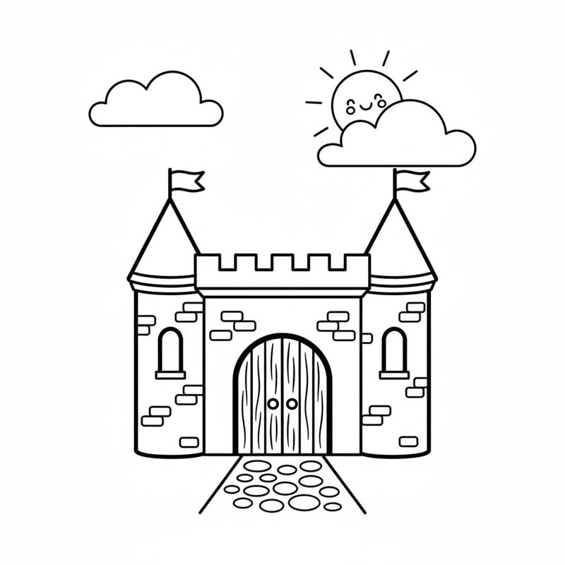 tranh tô màu lâu đài 13