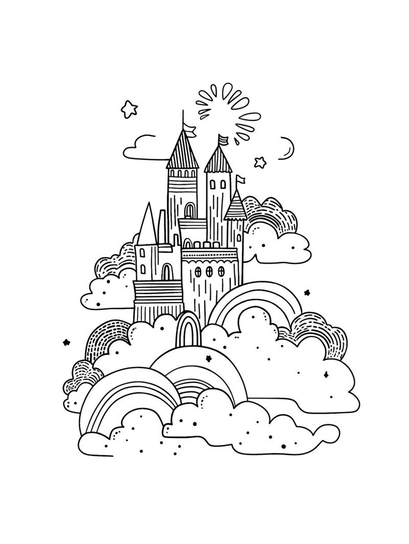 tranh tô màu lâu đài 26