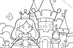 BST 88+ tranh tô màu lâu đài cổ tích siêu xinh