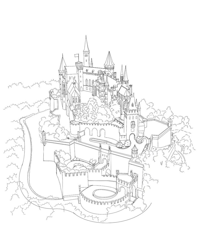 tranh tô màu lâu đài 37