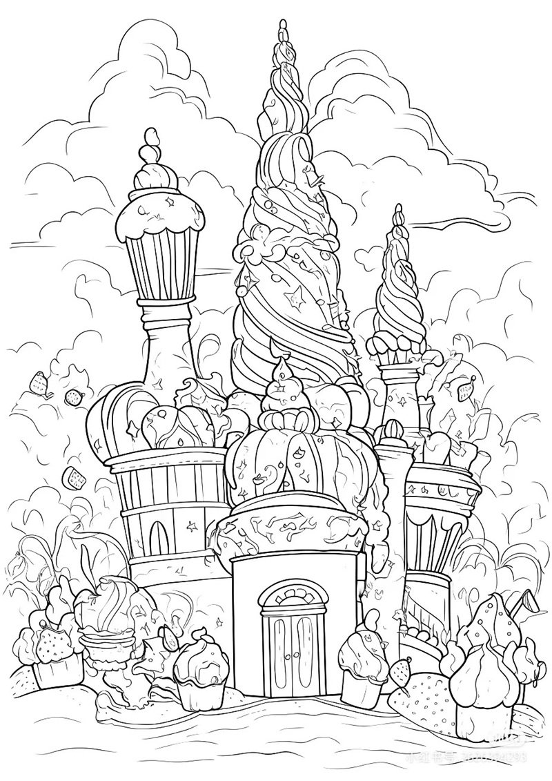 tranh tô màu lâu đài 39