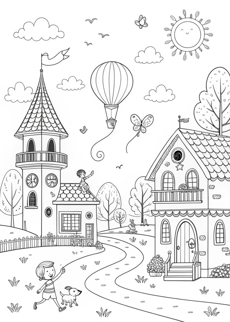 tranh tô màu lâu đài 41