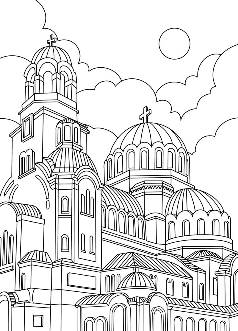 tranh tô màu lâu đài 43