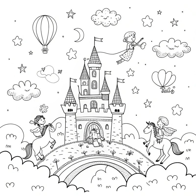 tranh tô màu lâu đài 44