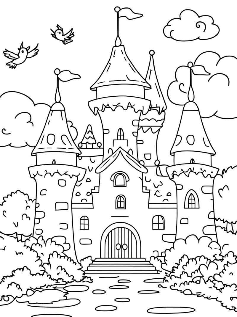 tranh tô màu lâu đài 46
