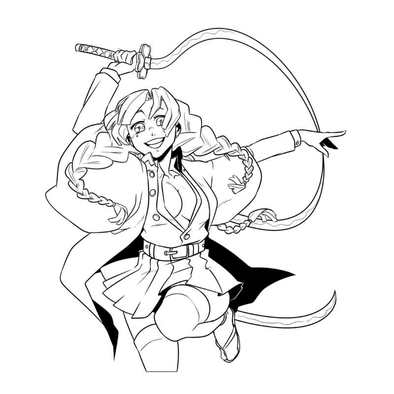 tranh tô màu mitsuri 10