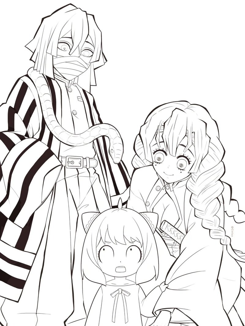 tranh tô màu mitsuri 27