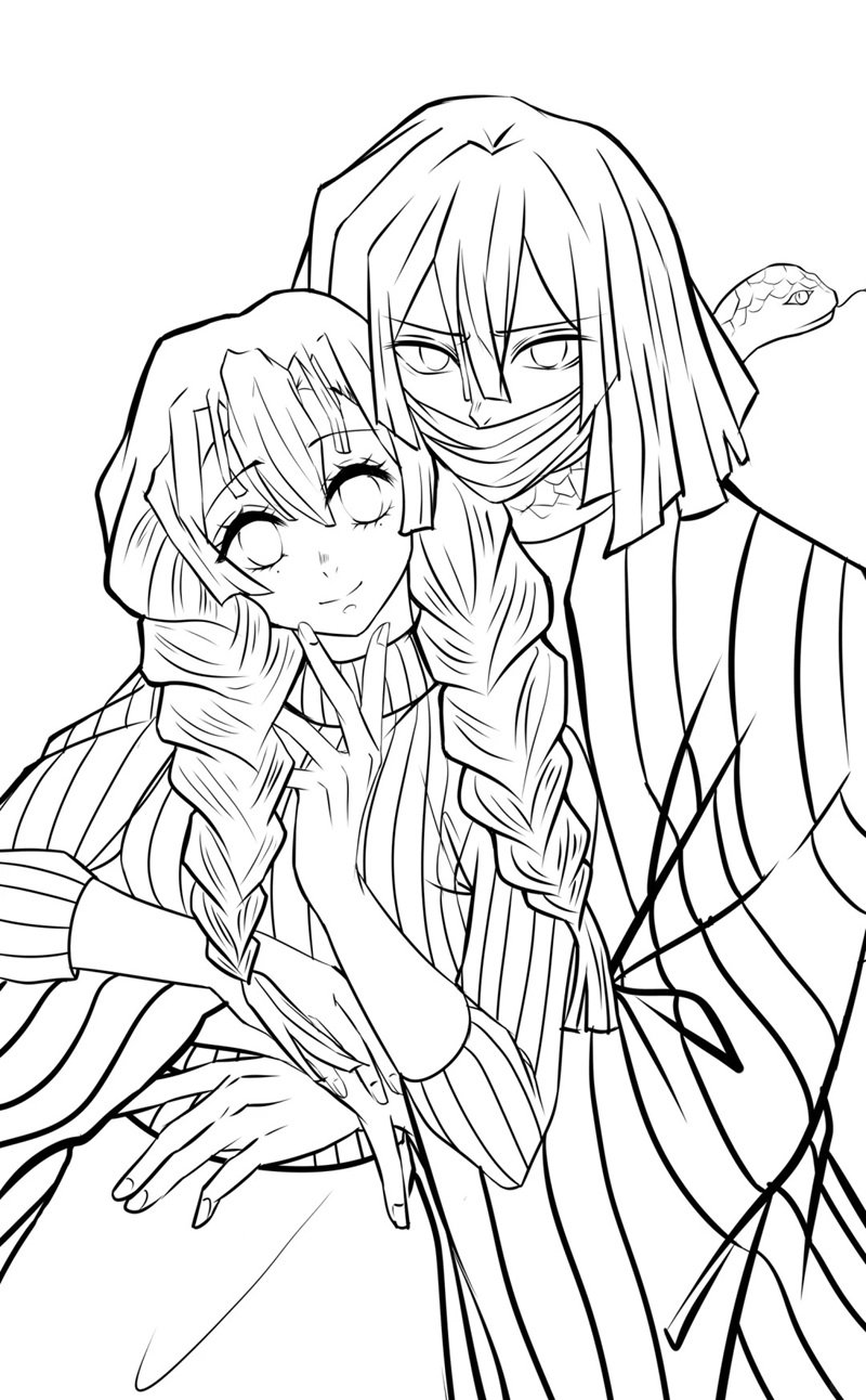 tranh tô màu mitsuri 32