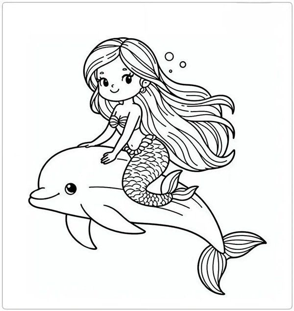 tranh tô màu nàng tiên cá 10