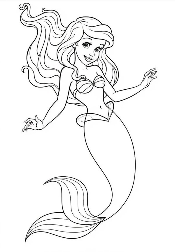 tranh tô màu nàng tiên cá 25