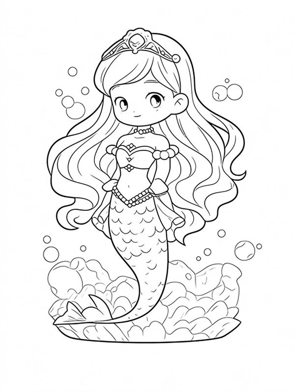 tranh tô màu nàng tiên cá 26