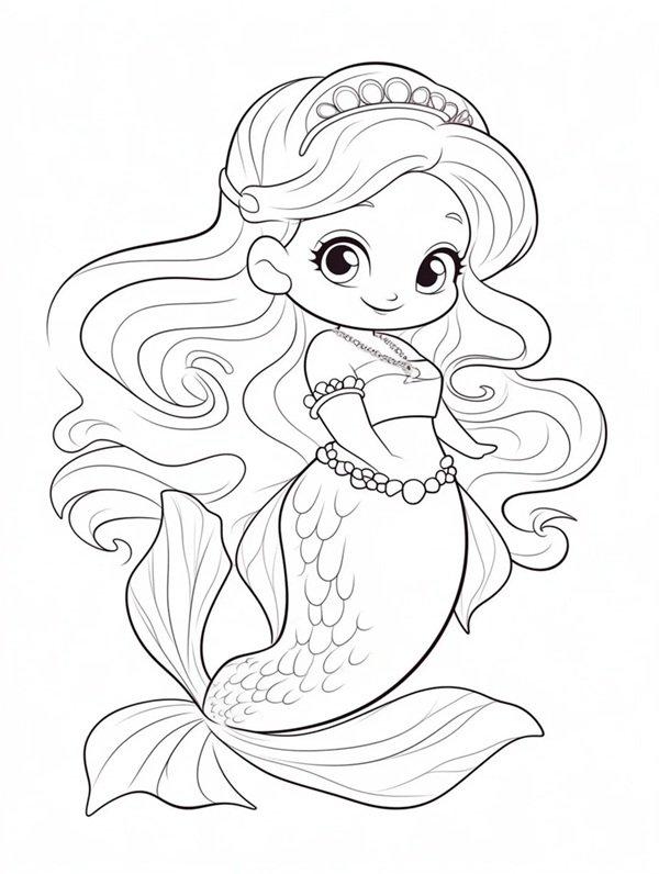 tranh tô màu nàng tiên cá 27