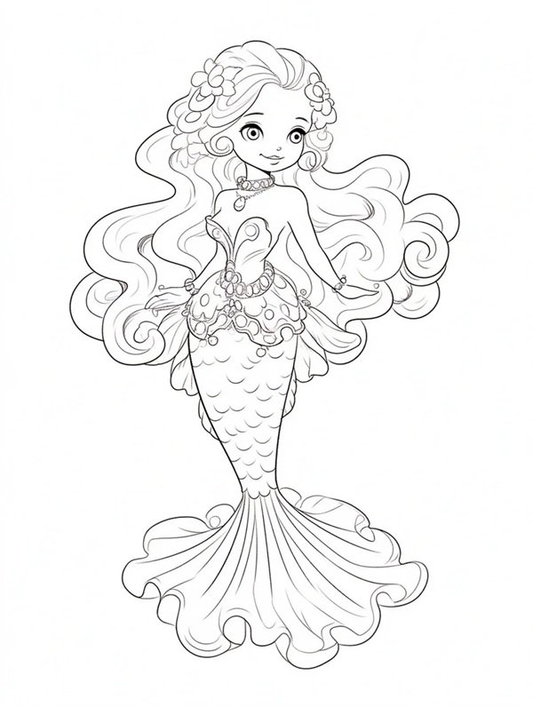 tranh tô màu nàng tiên cá 28