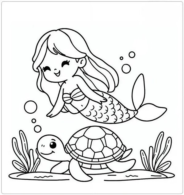 tranh tô màu nàng tiên cá 4