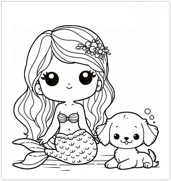 tranh tô màu nàng tiên cá 6