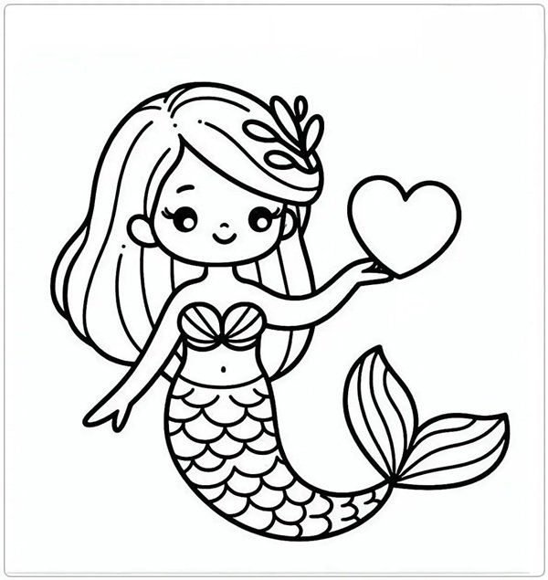 tranh tô màu nàng tiên cá 7