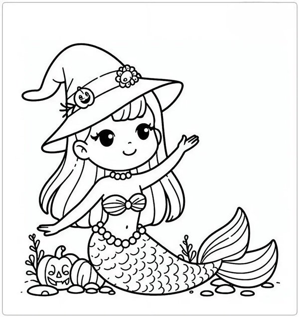 tranh tô màu nàng tiên cá 8