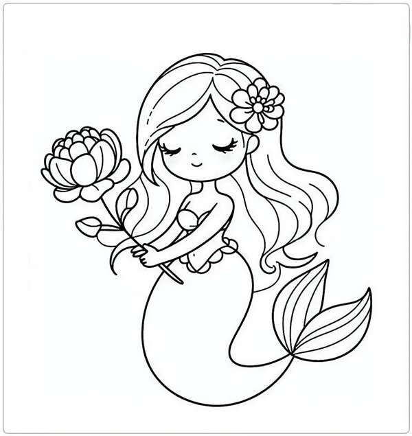 tranh tô màu nàng tiên cá 9