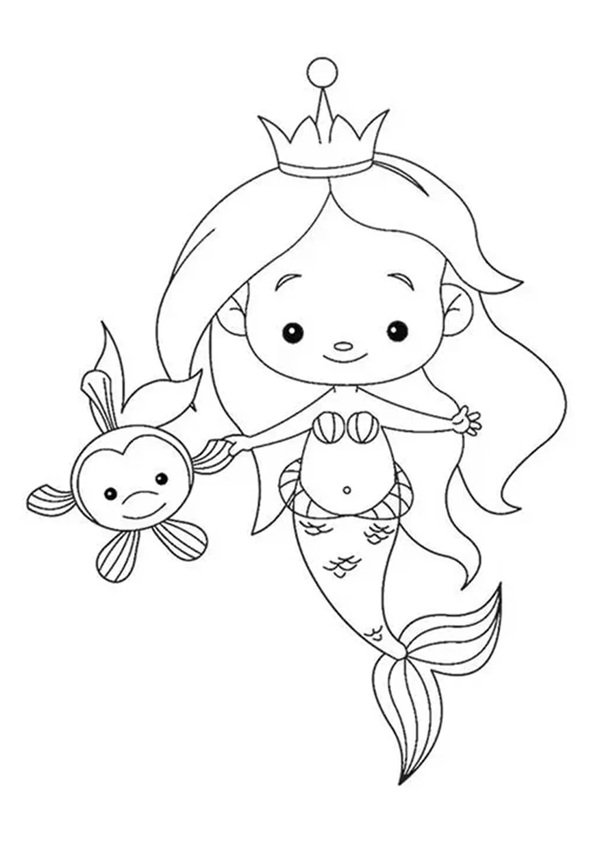 tranh tô màu nàng tiên cá anime