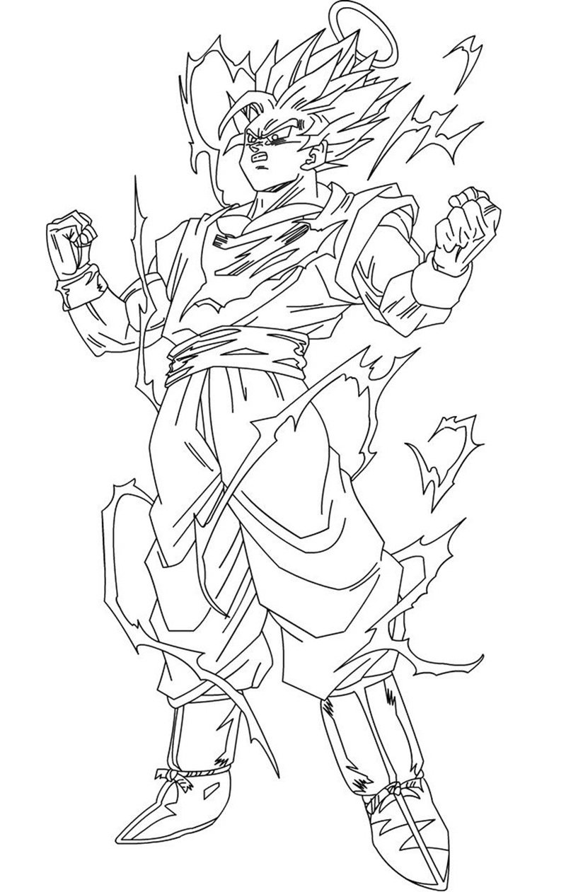 tranh tô màu songoku 1