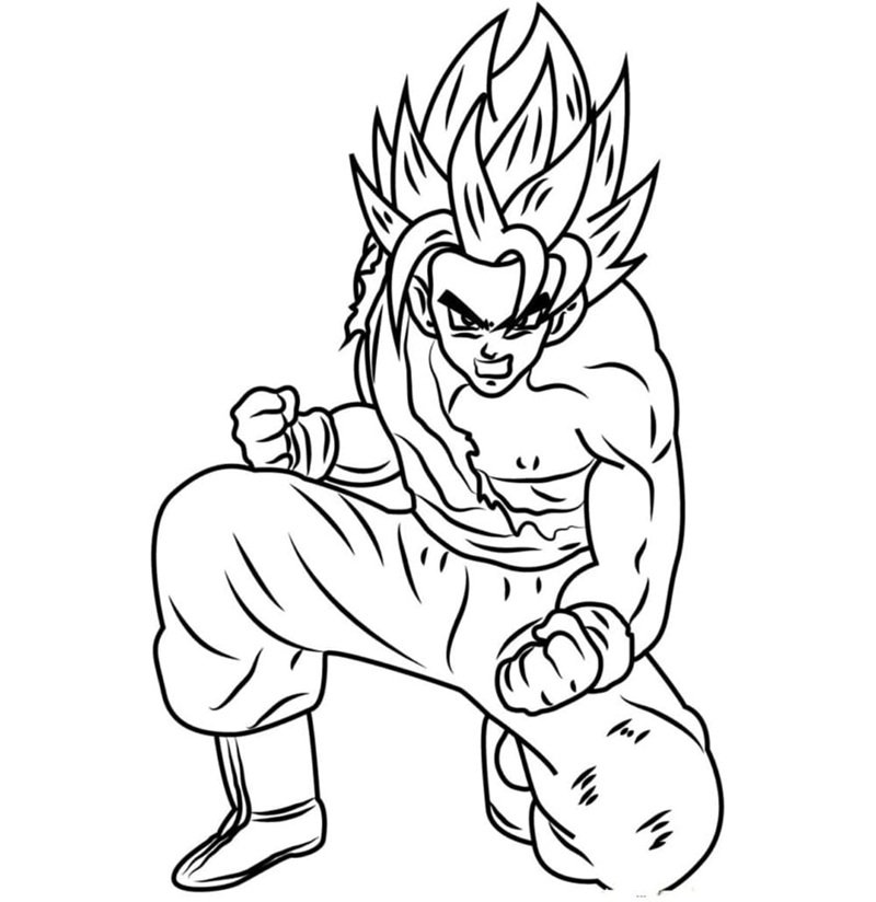 tranh tô màu songoku 13