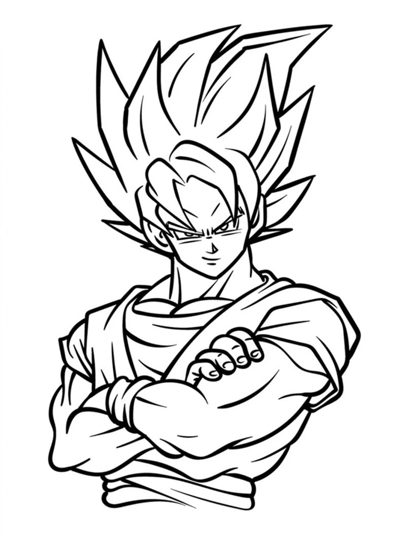 tranh tô màu songoku 22