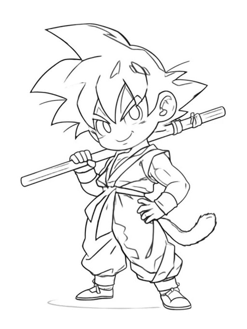 tranh tô màu songoku 28