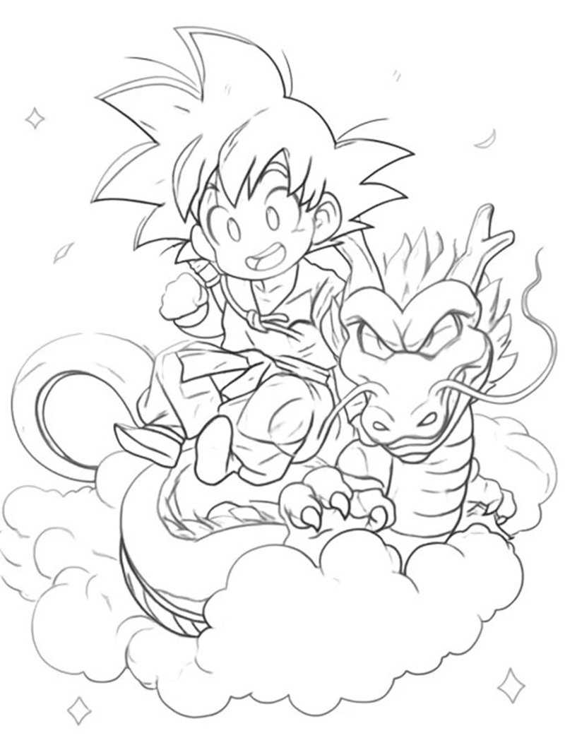 tranh tô màu songoku 29