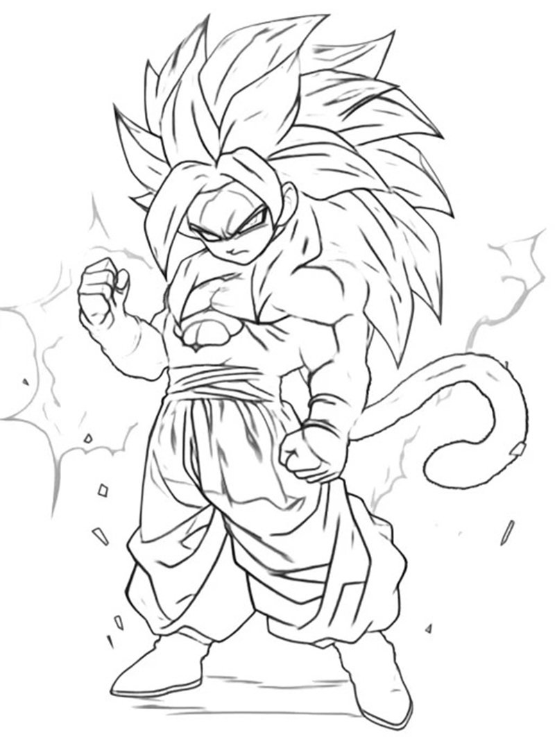 tranh tô màu songoku 30