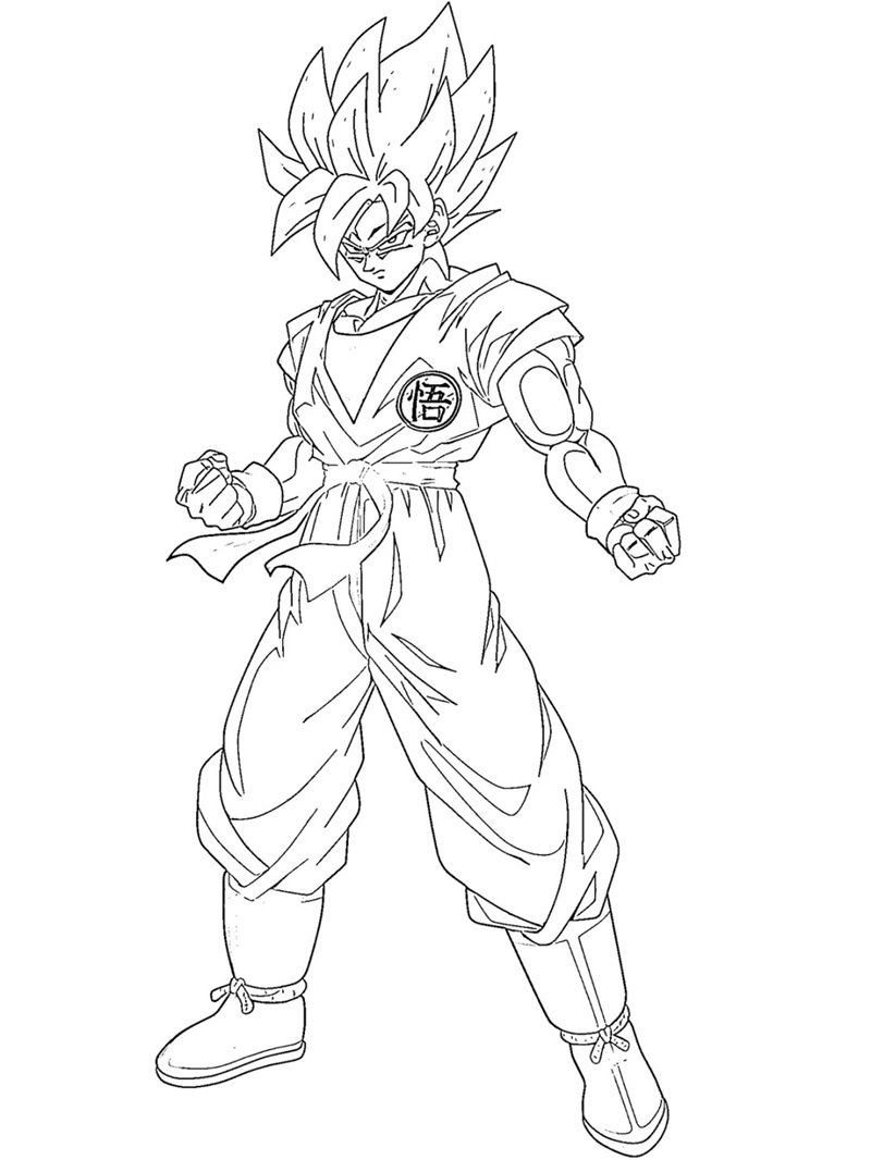 tranh tô màu songoku 38