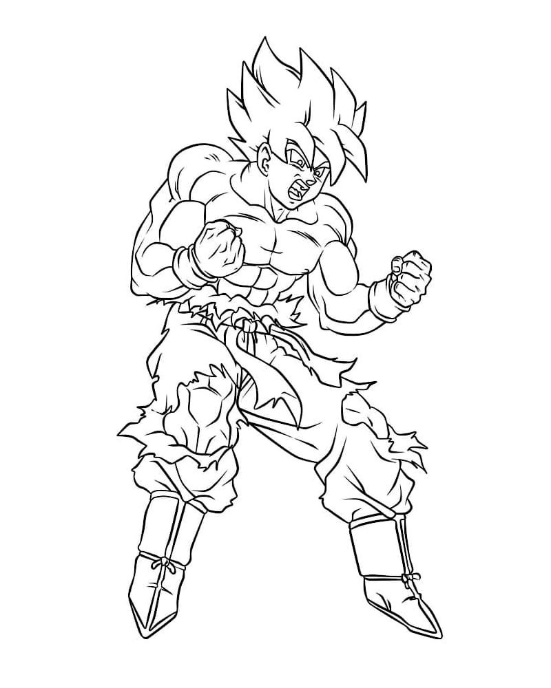 tranh tô màu songoku 6