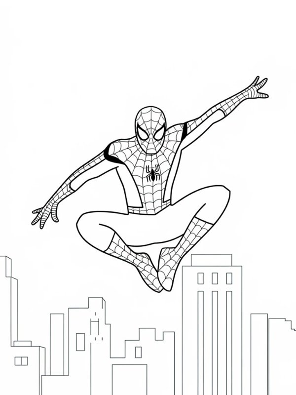 tranh tô màu spider man 14