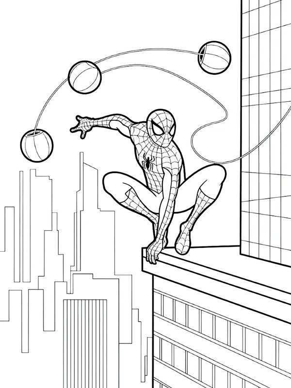 tranh tô màu spider man 15