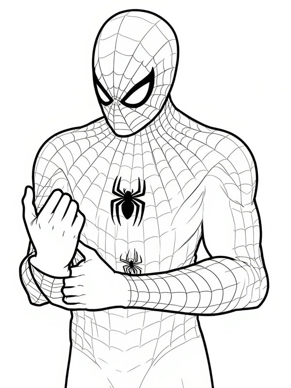 tranh tô màu spider man 18