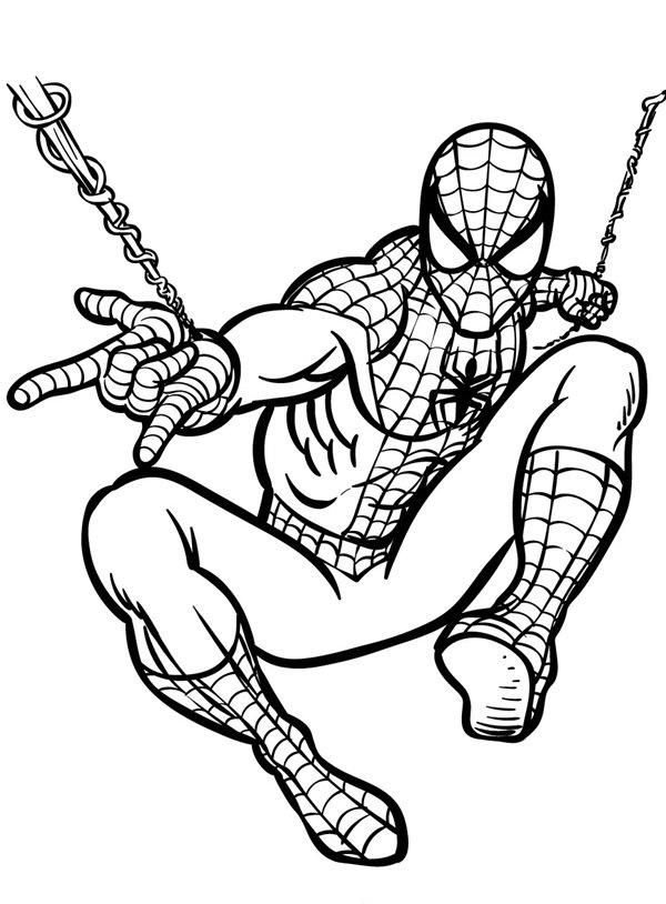 tranh tô màu spider man 34