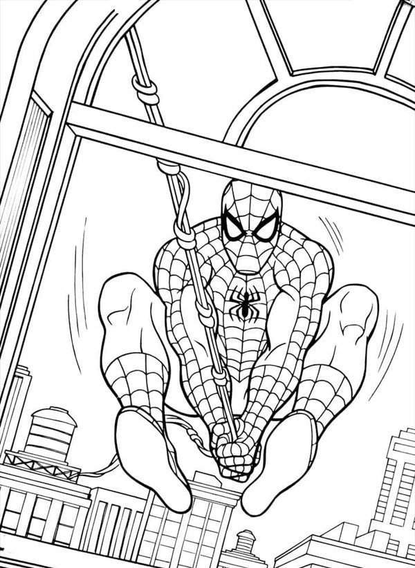 tranh tô màu spider man 6