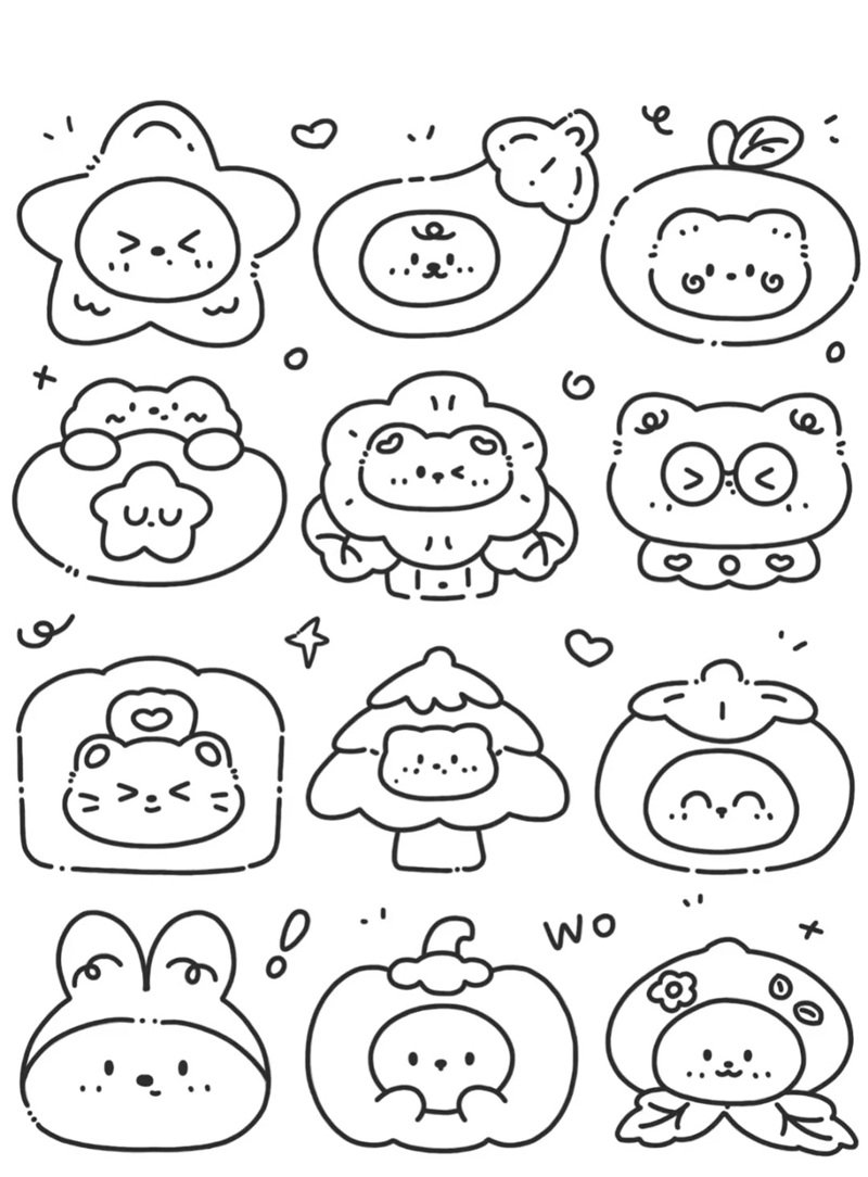 tranh tô màu sticker cute 11