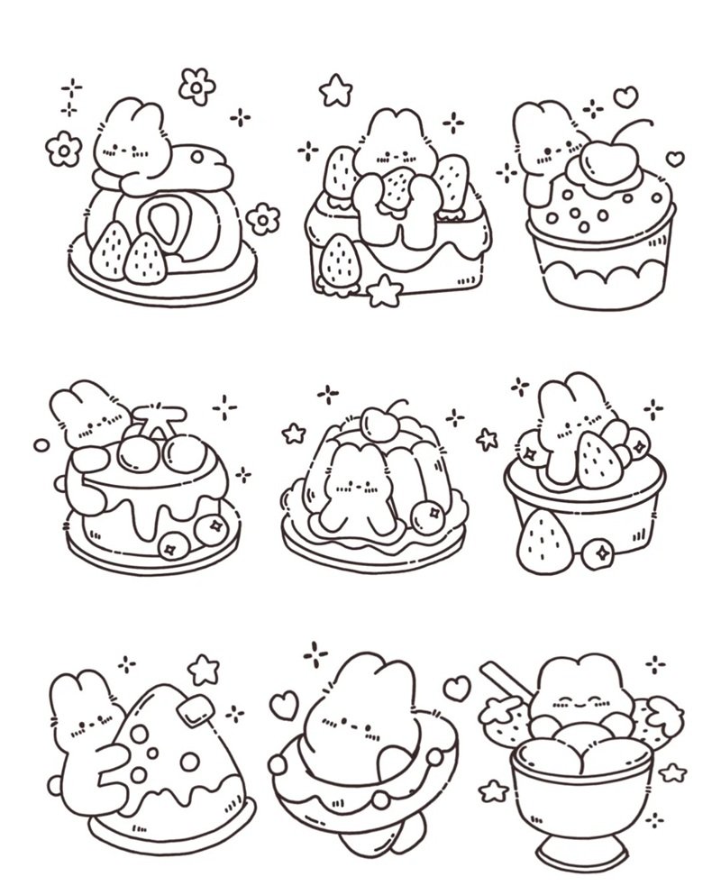 tranh tô màu sticker cute 12