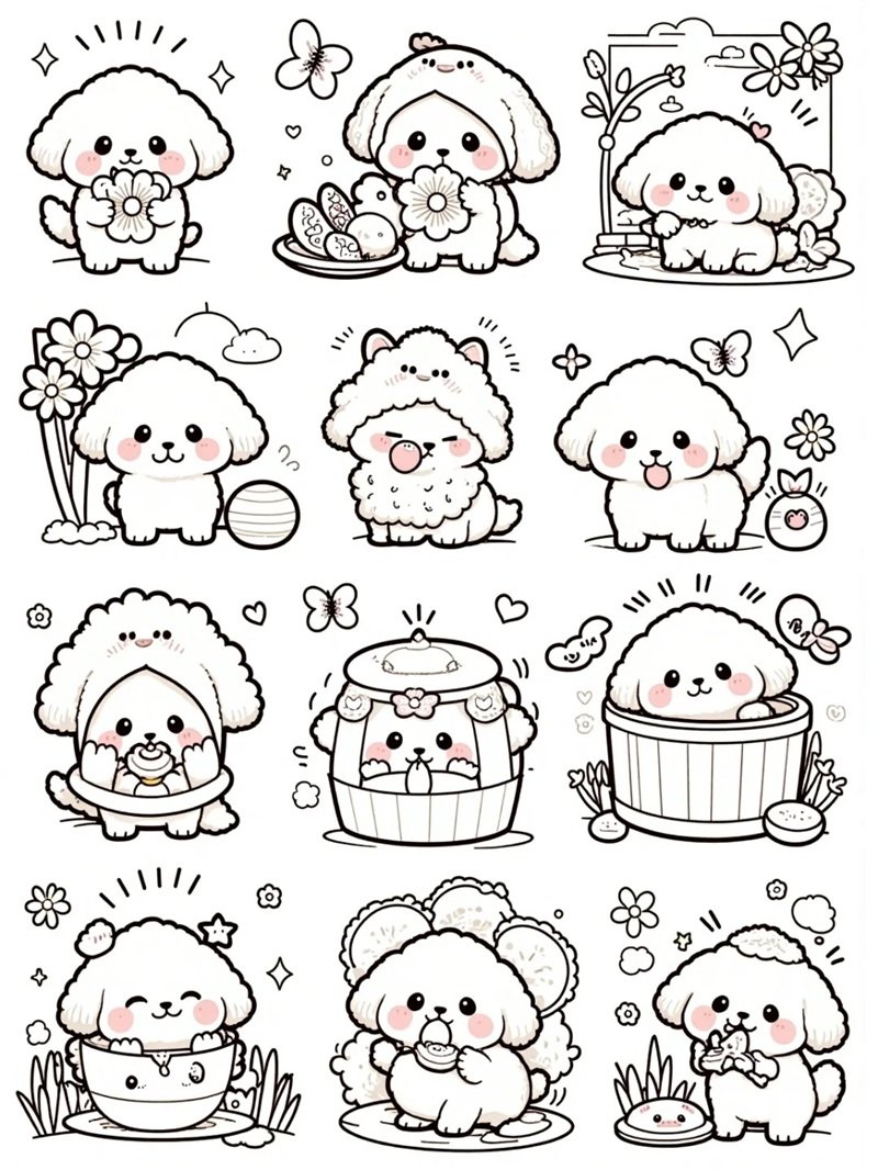tranh tô màu sticker cute 13
