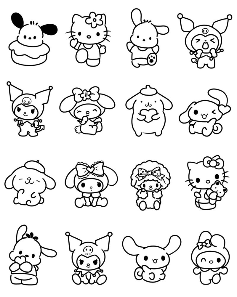 tranh tô màu sticker cute 16
