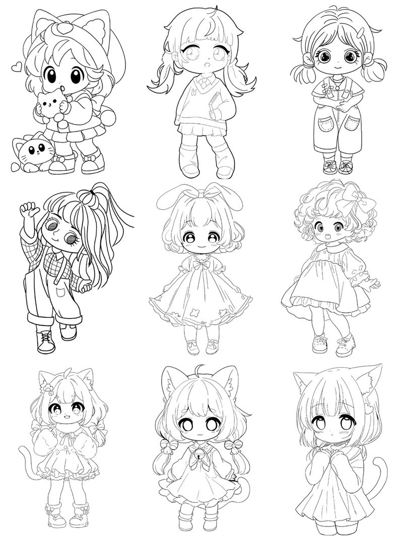 tranh tô màu sticker cute 21