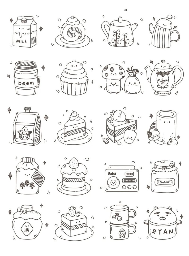 tranh tô màu sticker cute 22