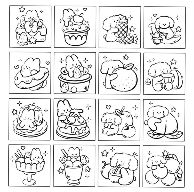 tranh tô màu sticker cute 23