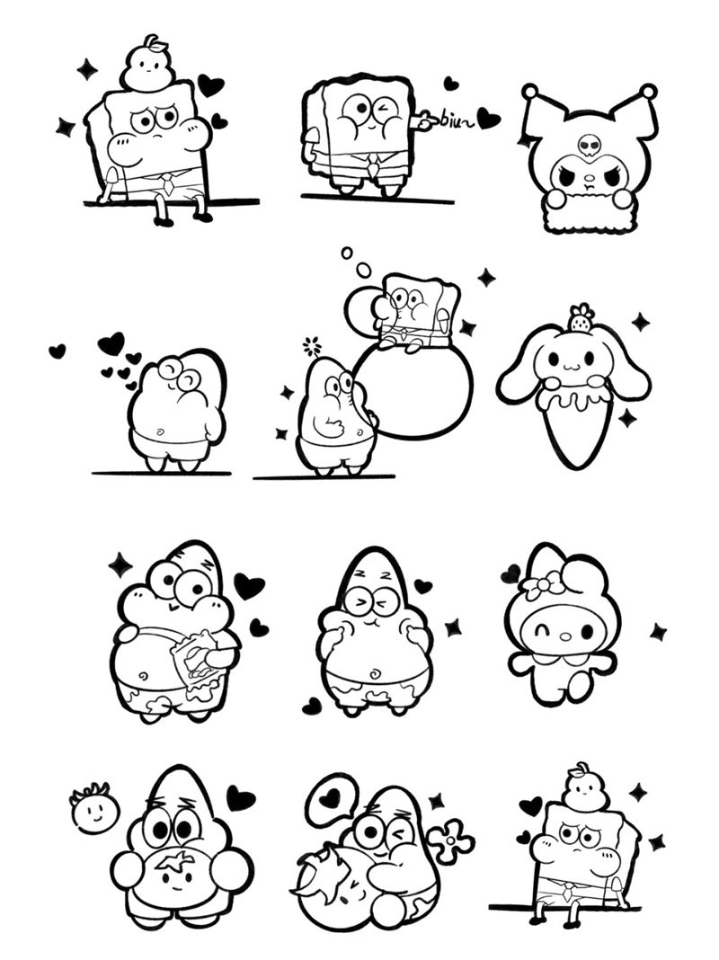 tranh tô màu sticker cute 28